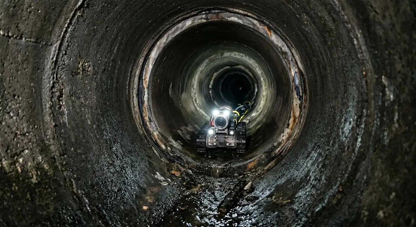 Robotic sewer camera inspecting pipe interior for Sewer Line Repair in Eden Prairie